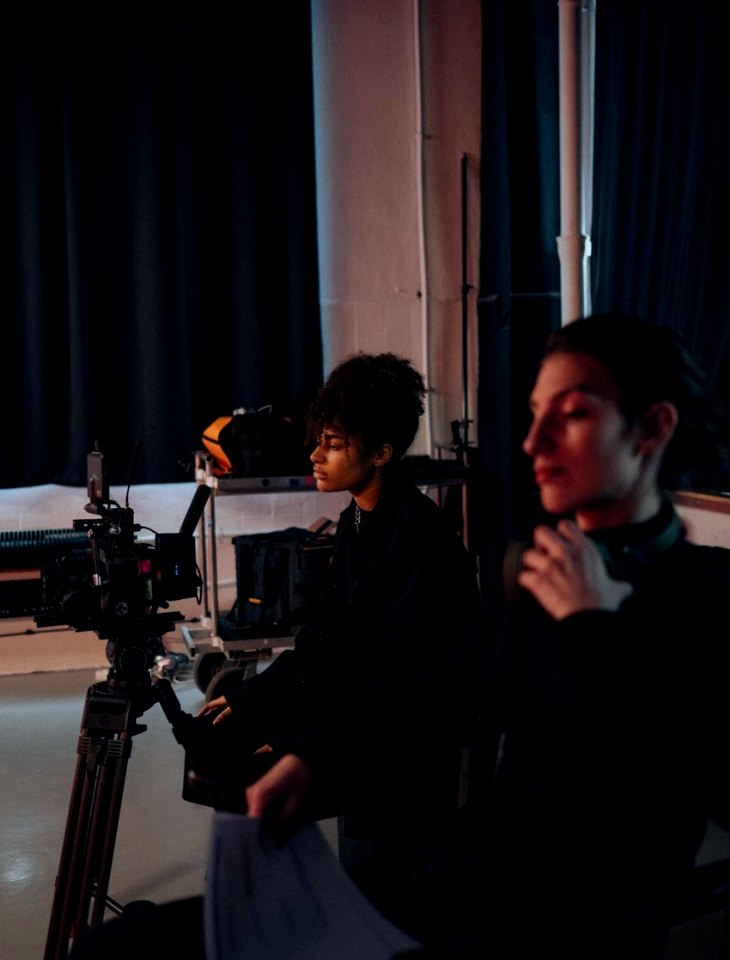 Learners at a switching desk during a practice session